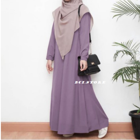 terlaris gamis polos simpel dress polos abaya tangan karet kerut size s m l xl xxl wolfisis premium