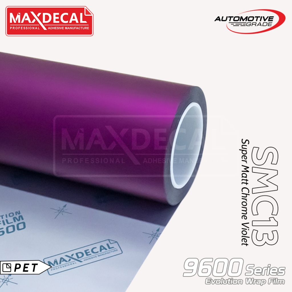 Maxdecal 9600 SMC13 Super Matte Chrome Violet, Evolution Wrap Series Sticker, Roll 152cm x 18m