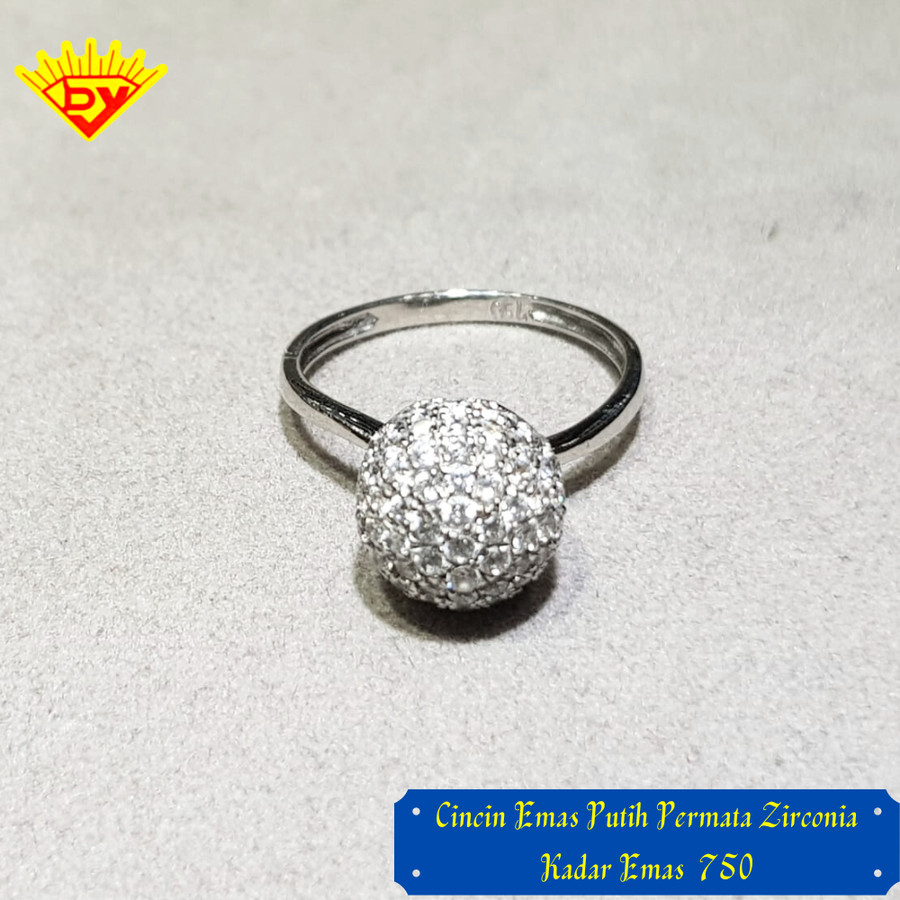 Cincin Emas Putih Kadar Emas 750