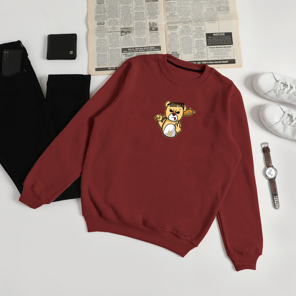 sweater cowok bear brutal l xl xxl sweiter cewek dewasa sweater hoodie wanita crewneck wanita sweter