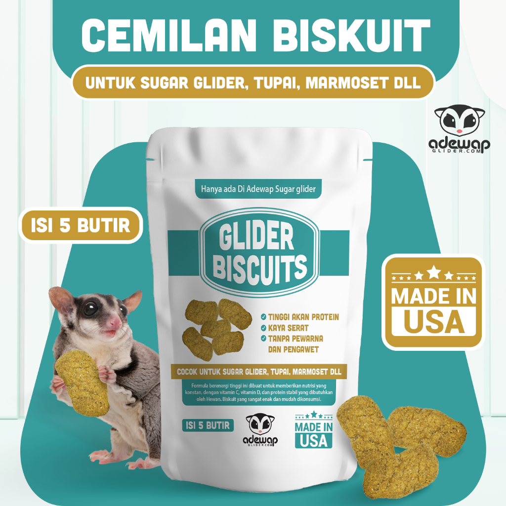ADEWAP GLIDER Glider Biscuits : Makanan Biscuit Sugar Glider Tinggi Protein