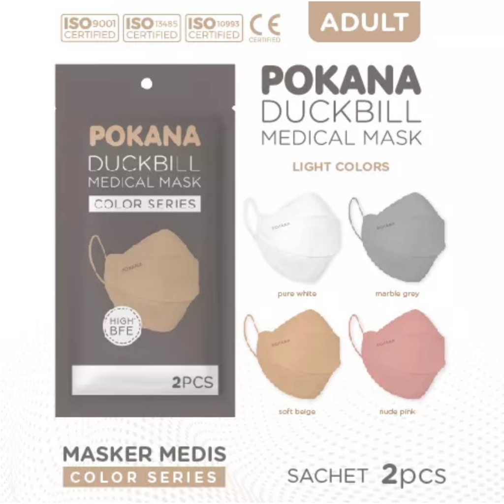 Pokana DUCKBILL 4ply ADULT/DEWASA Surgical Mask isi 2s