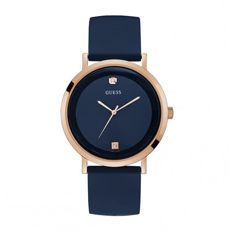 Guess W1264G3 Jam Tangan Pria Rubber Navy Rosegold Original