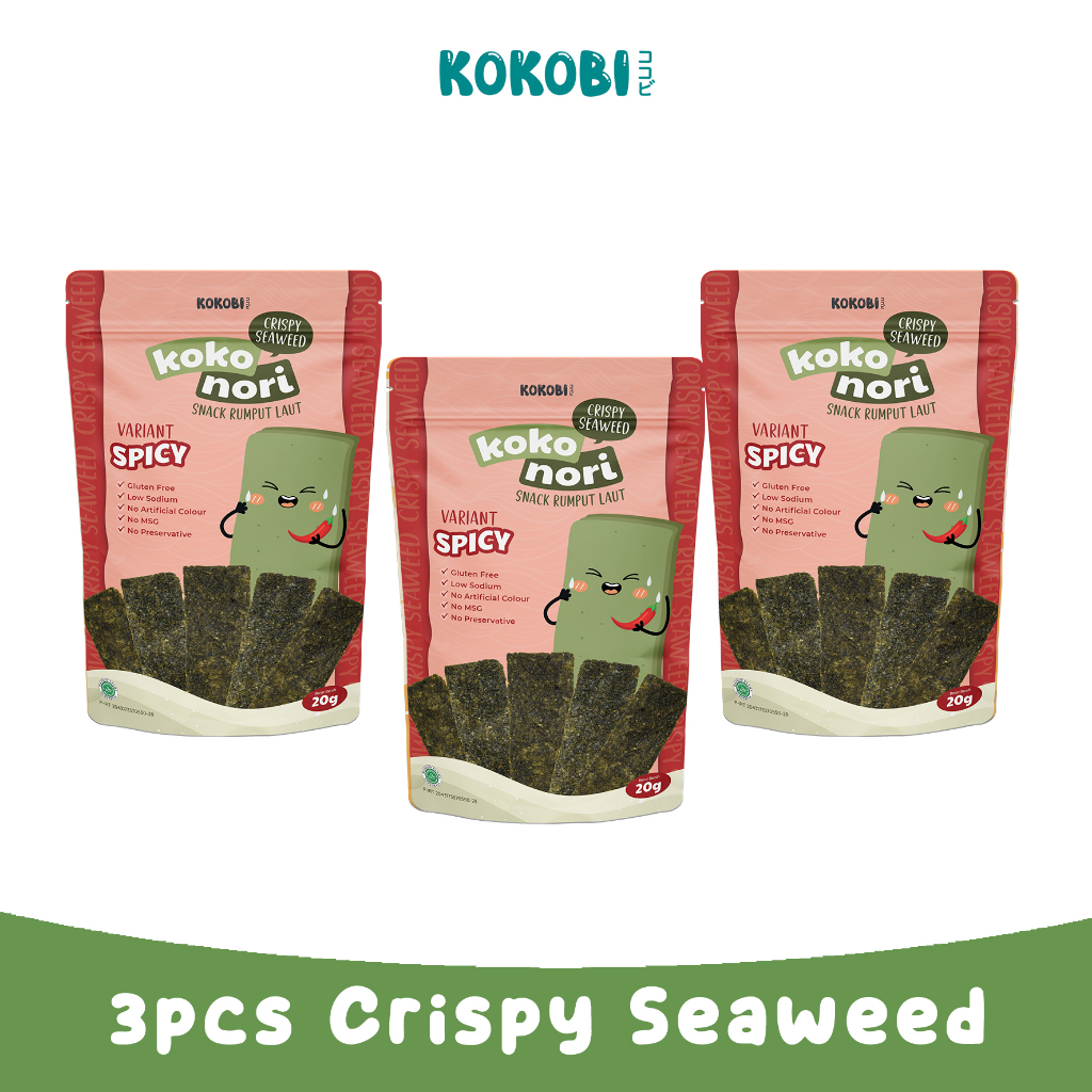 

KOKOBI Koko Nori Crispy Seaweed Snack Spicy - Bundling 3pcs