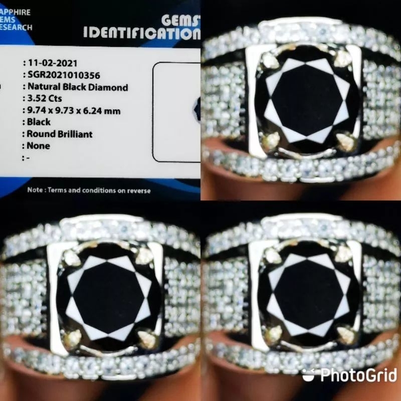 NATURAL BLACK DIAMOND VVS+MEMO SGR HIGH QUALITY