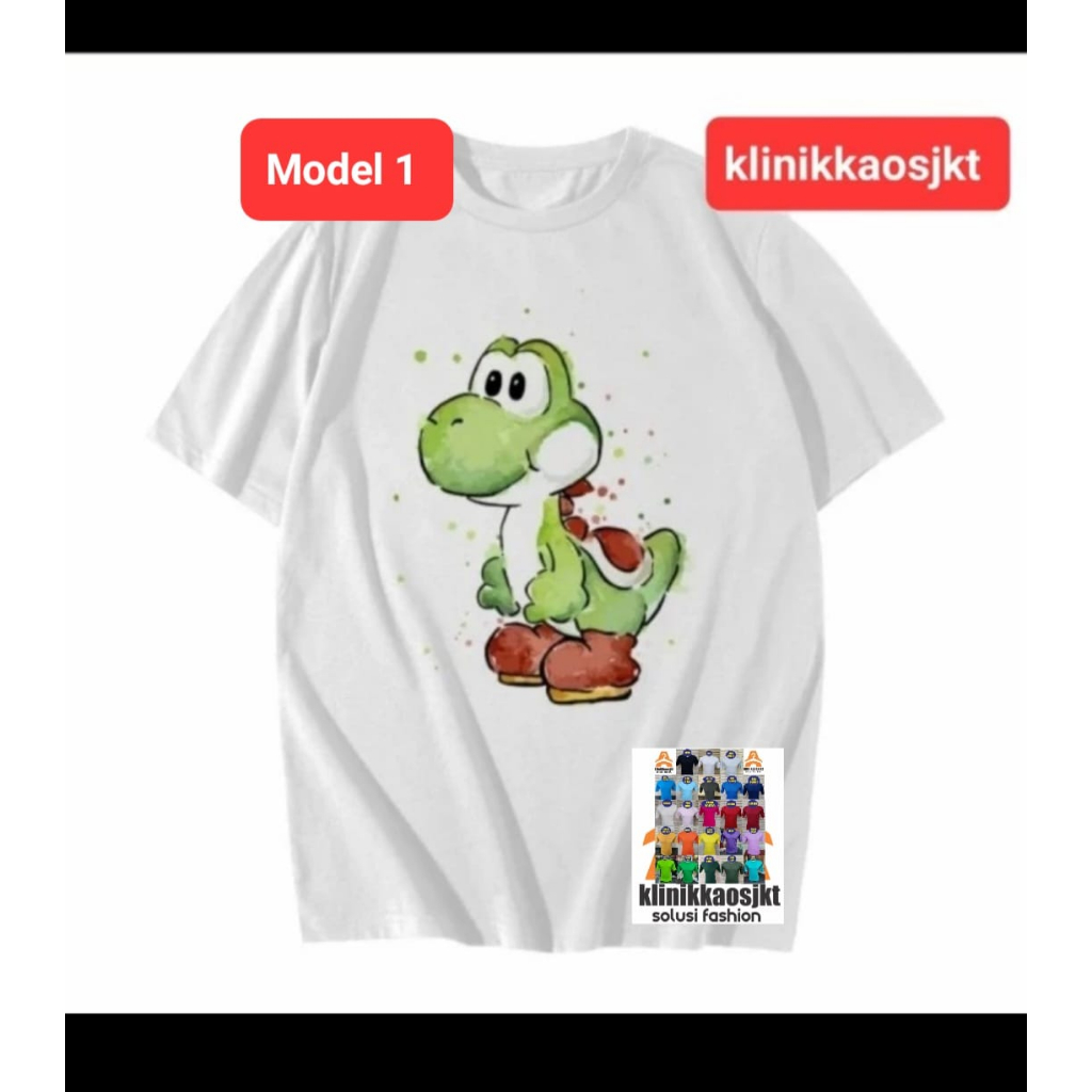 BAJU - KAOS YOSHI MARIO WORLD - TSHIRT YOSHI MARIO BROS BANYAK MODEL