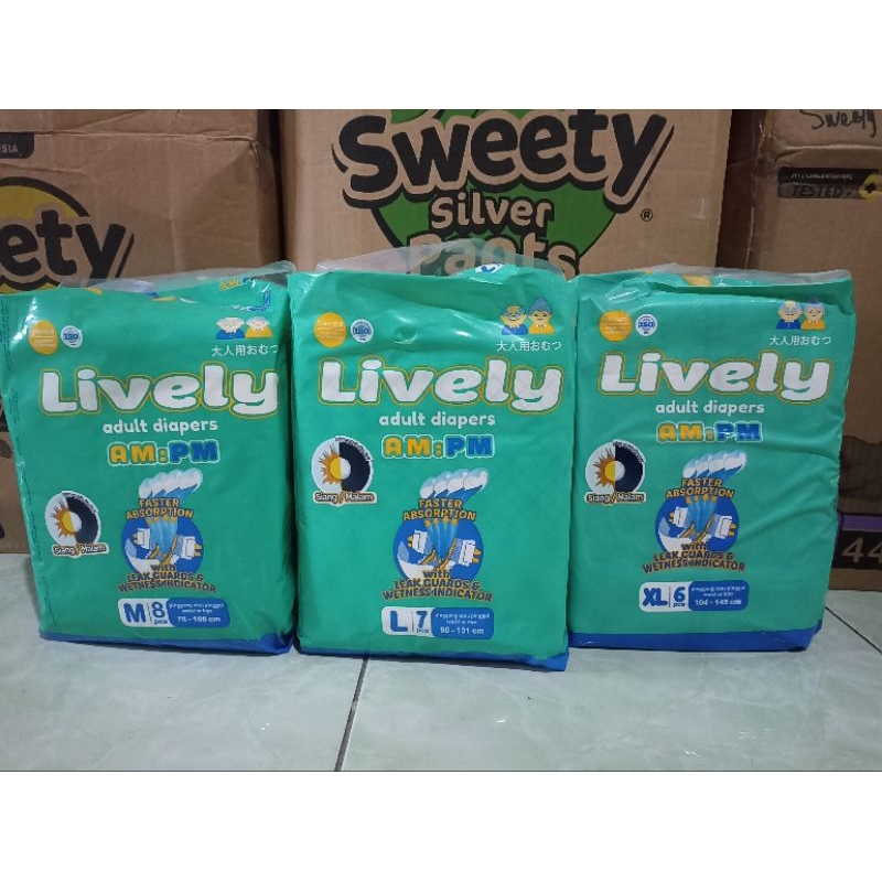 Lively Pampers Dewasa Perekat M8/L7/XL6