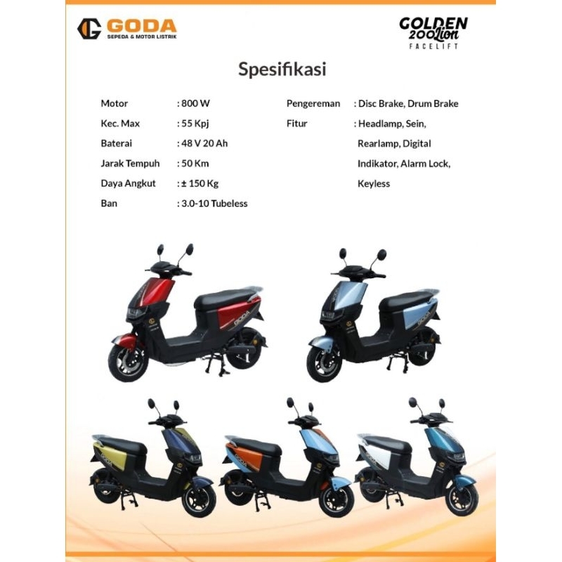 Motor Listrik Goda Lion 200