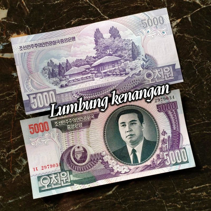 uang asing 5000 Won Korea Utara
