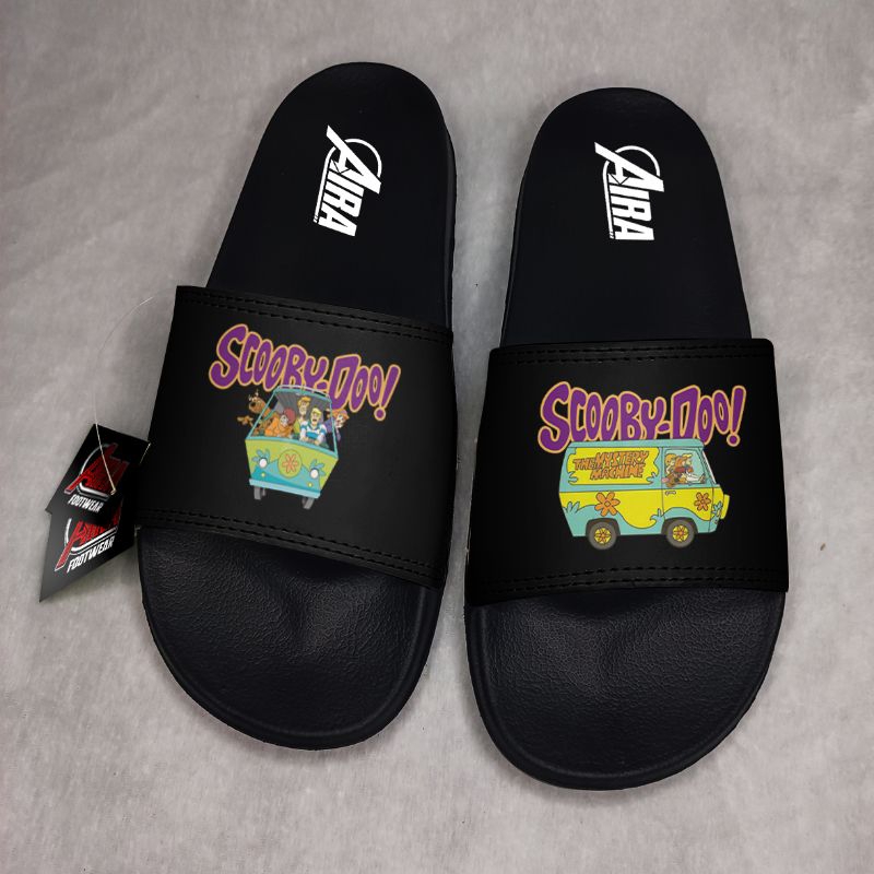 SANDAL SELOP SANDAL SANTAI SANDAL SCOOBYDO HITAM