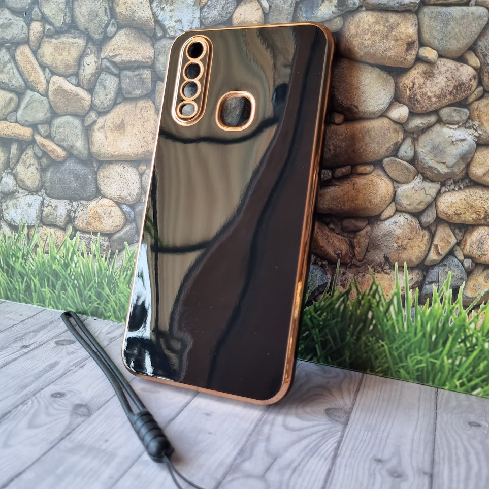 Case Vivo Y12 Y15 Y17 Casing Luxury 6D Softcase Plating Free Tali Strap