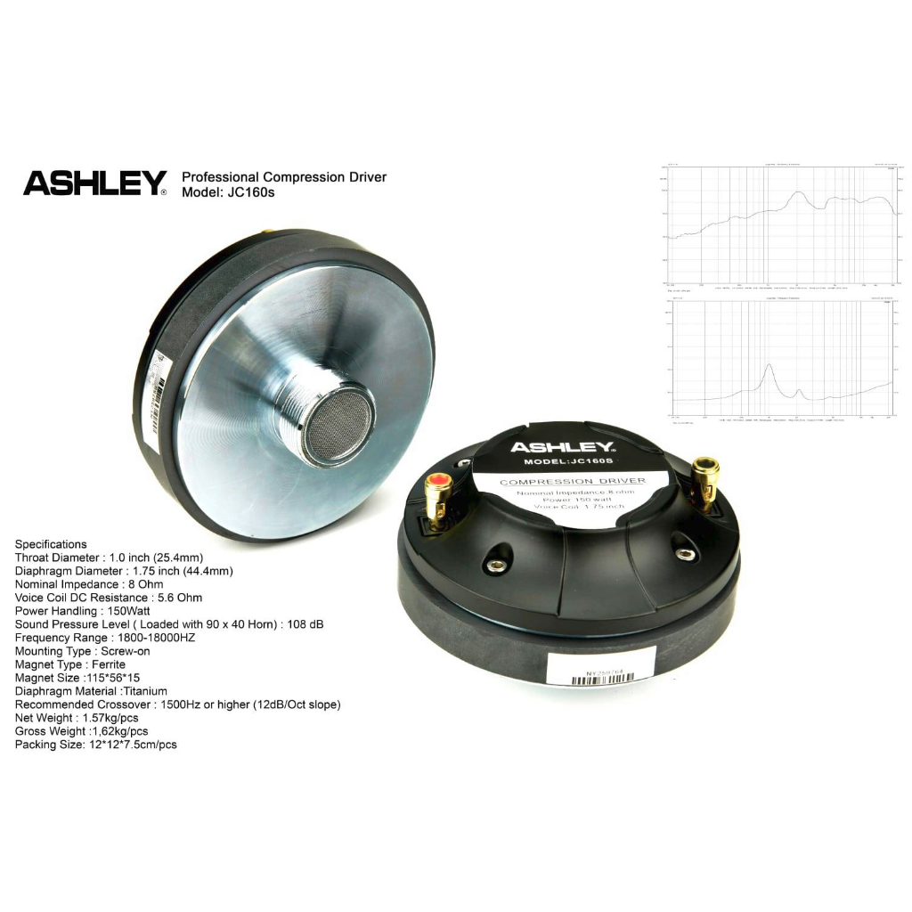 Driver tweeter ashley jc160s jc 160s jc160 s