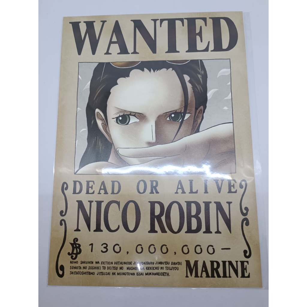 One Piece Wanted Poster Nico Robin Original Mugiwara Store Japan