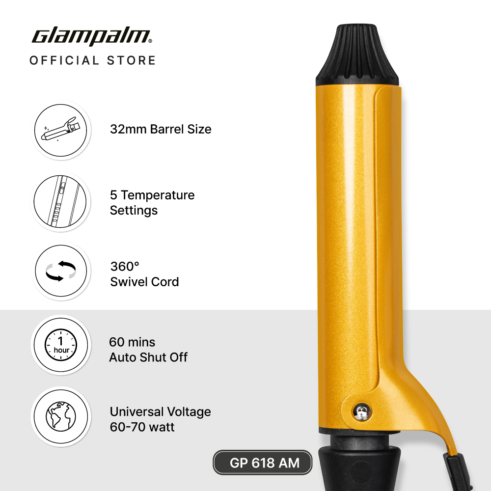 Paket Glampalm OG Hot Brush GP621AG - Pengeriting Rambut GP618AM