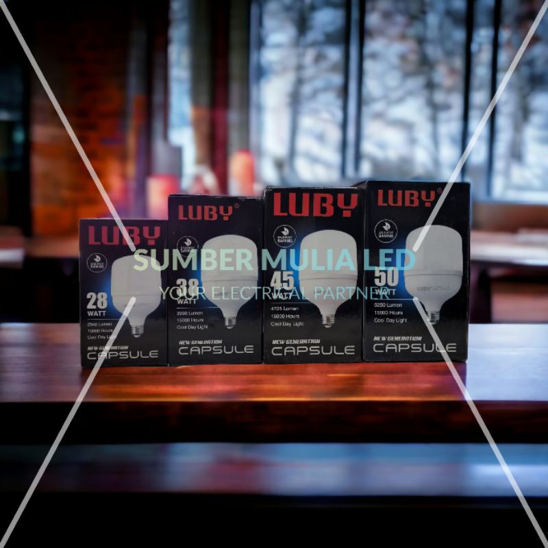 Lampu LED LUBY CAPSULE JUMBO 28W 38W 45W 50W T Bulb Kapsul Cahaya Putih [ 28 38 45 50 Watt ] GARANSI