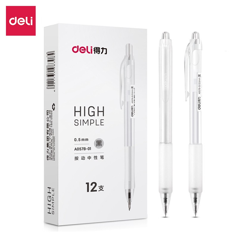 

Deli Gel Pen Pulpen Gel Retractable Tinta Hitam 0.5mm A057B-01