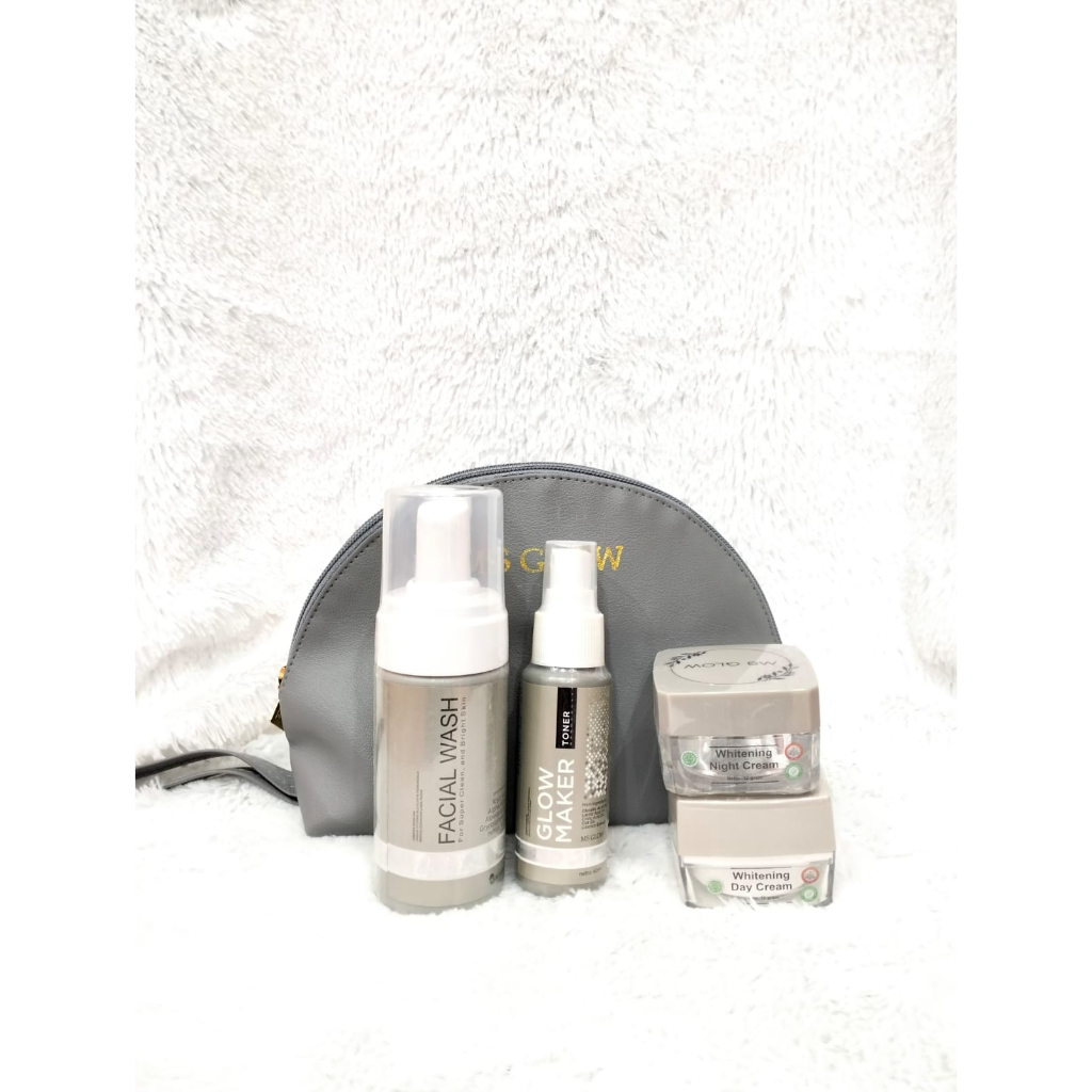 MS GLOW FACE WASH DAY CREAM NIGHT CREAM DAN TONER