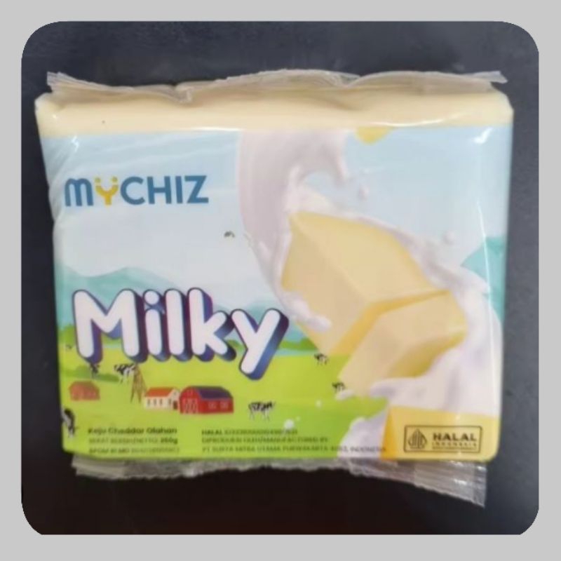 

Keju Mychiz Miky Cheddar kemasan 250gr - keju balok - keju parut