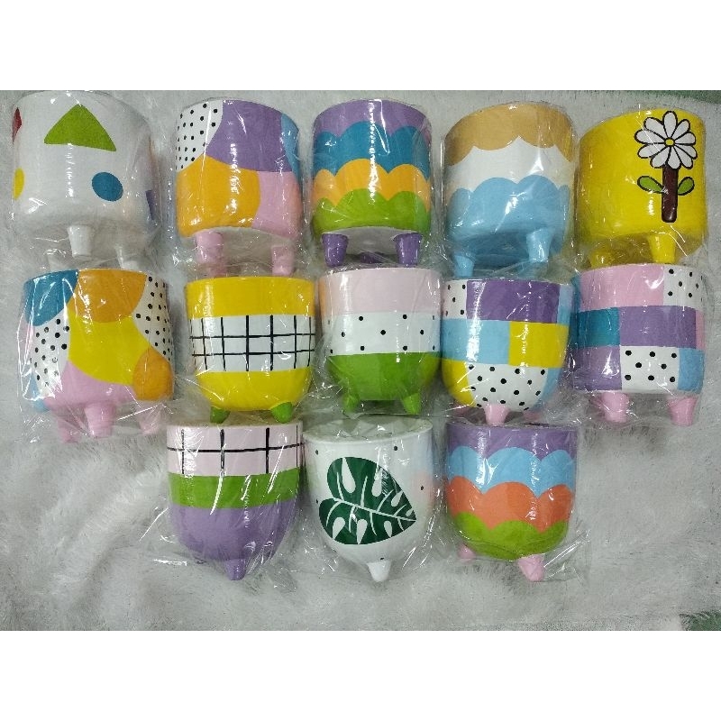 pot lukis, pot tanah liat, pot kaktus, pot unik