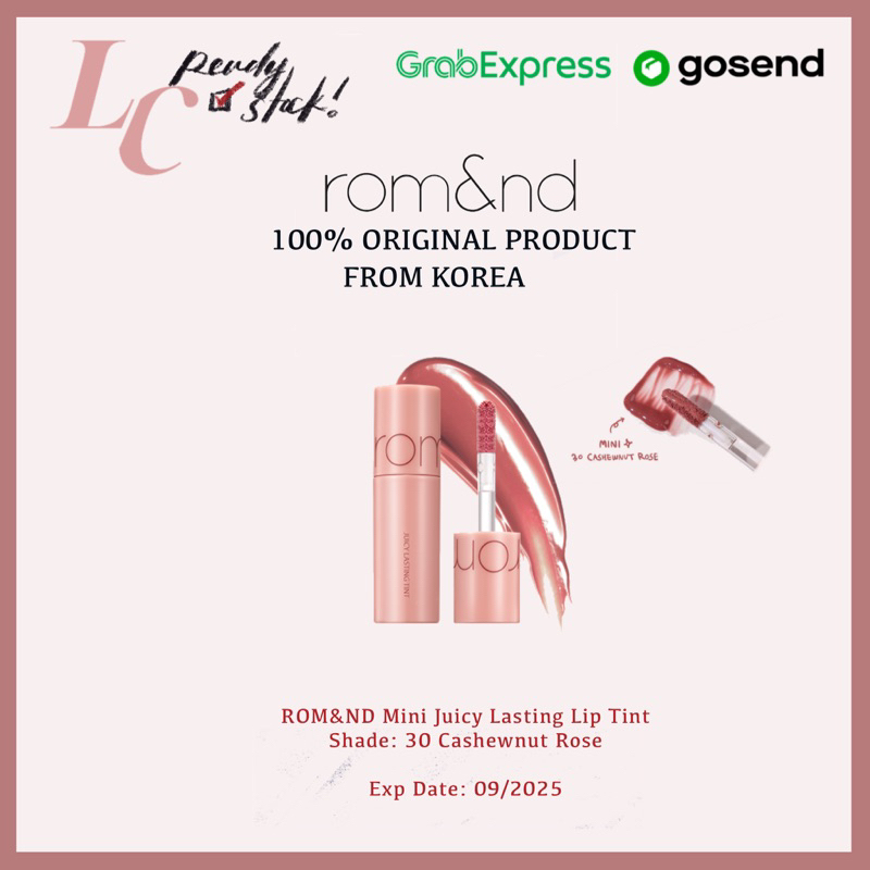 <READY STOCK> ROM&ND Mini Juicy Lasting Lip Tint 30 Cashewnut Rose