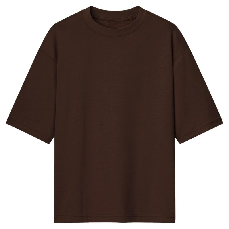 Kaos Polos Oversize Coklat Tua