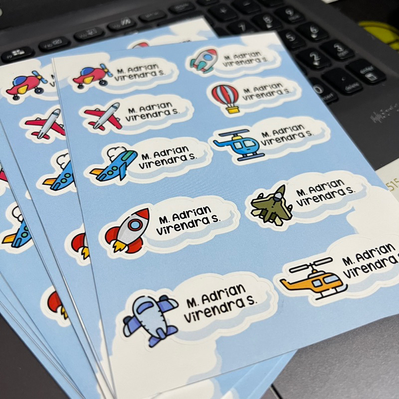 

Sticker nama SERI KENDARAAN UDARA Waterproof