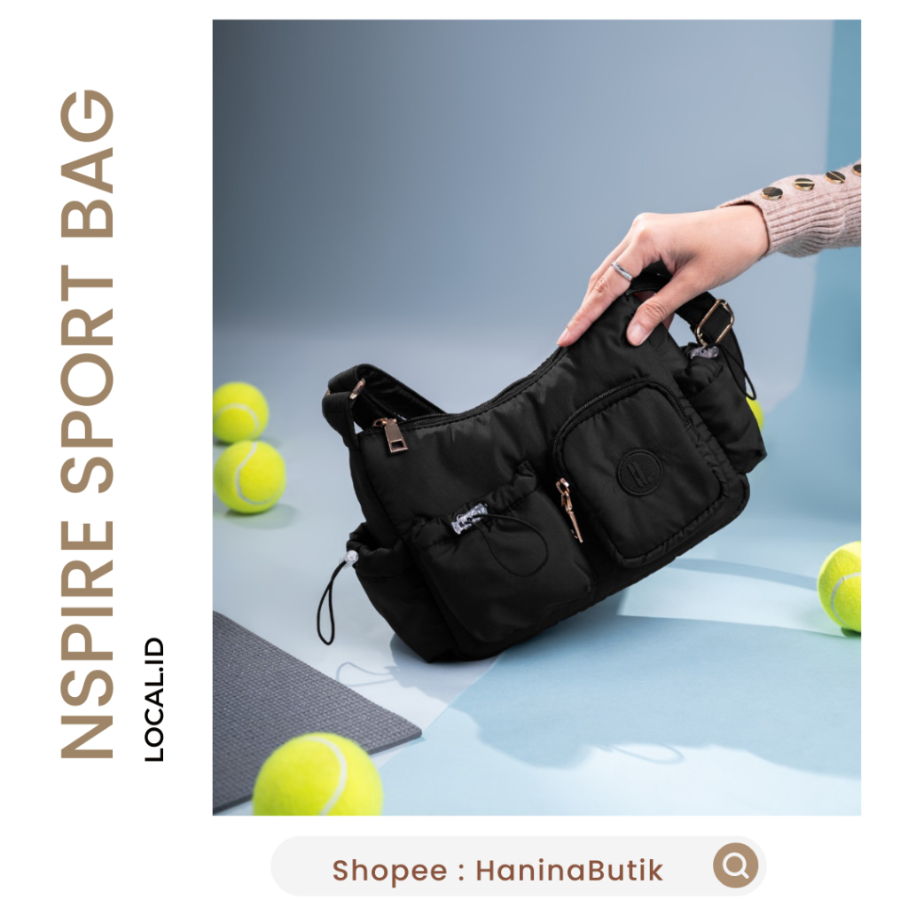 (𝗦𝗜𝗔𝗣 𝗞𝗜𝗥𝗜𝗠) NSPIRE N SPIRE SPORT BAG BLACK by LOCAL.ID | HEYLOCAL