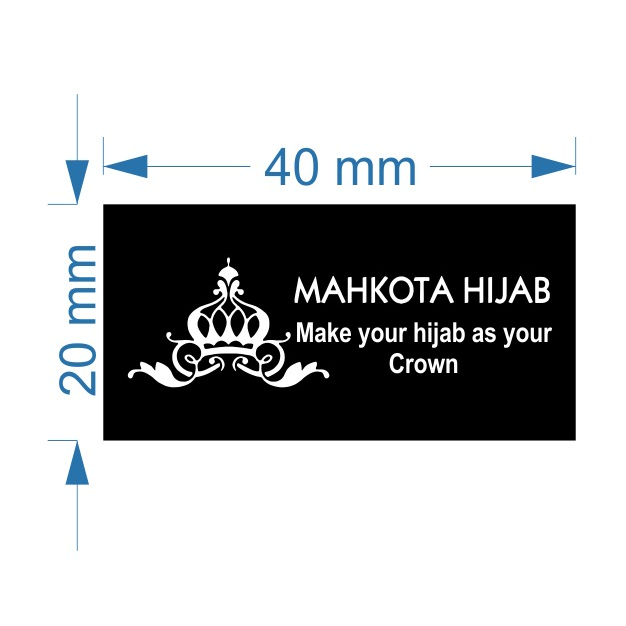 

label woven damask mahkota hijab
