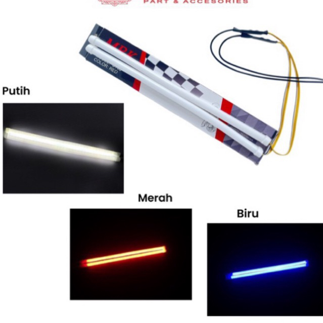 Lampu alis running Fleksibel Neon 30 Cm 2 Mode 12 volt mobil motor Alis neon running 30cm