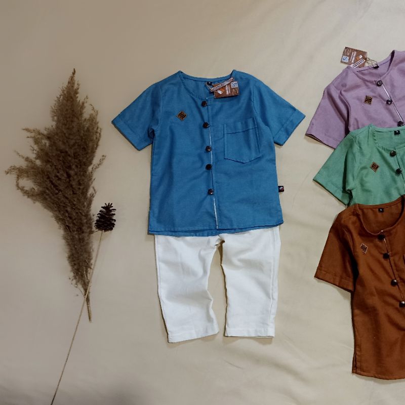 ADAM Koko Couple - Koko Coupel Ayah Anak Casual Linen Rami Adem Nyaman