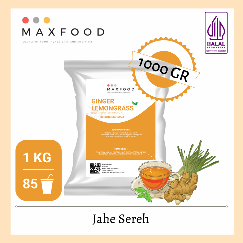 

Ginger Lemongrass / Bubuk Minuman Rasa Jahe Sereh ( 1kg )