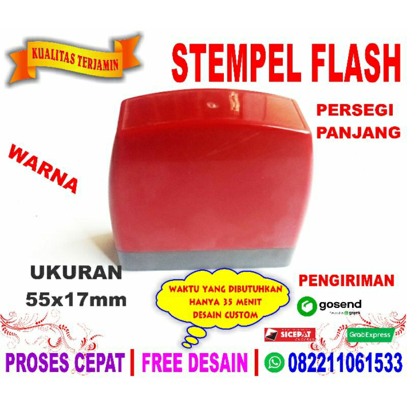 

STEMPEL FLASH WARNA PERSEGI PANJANG UKURAN 55MMx17MM