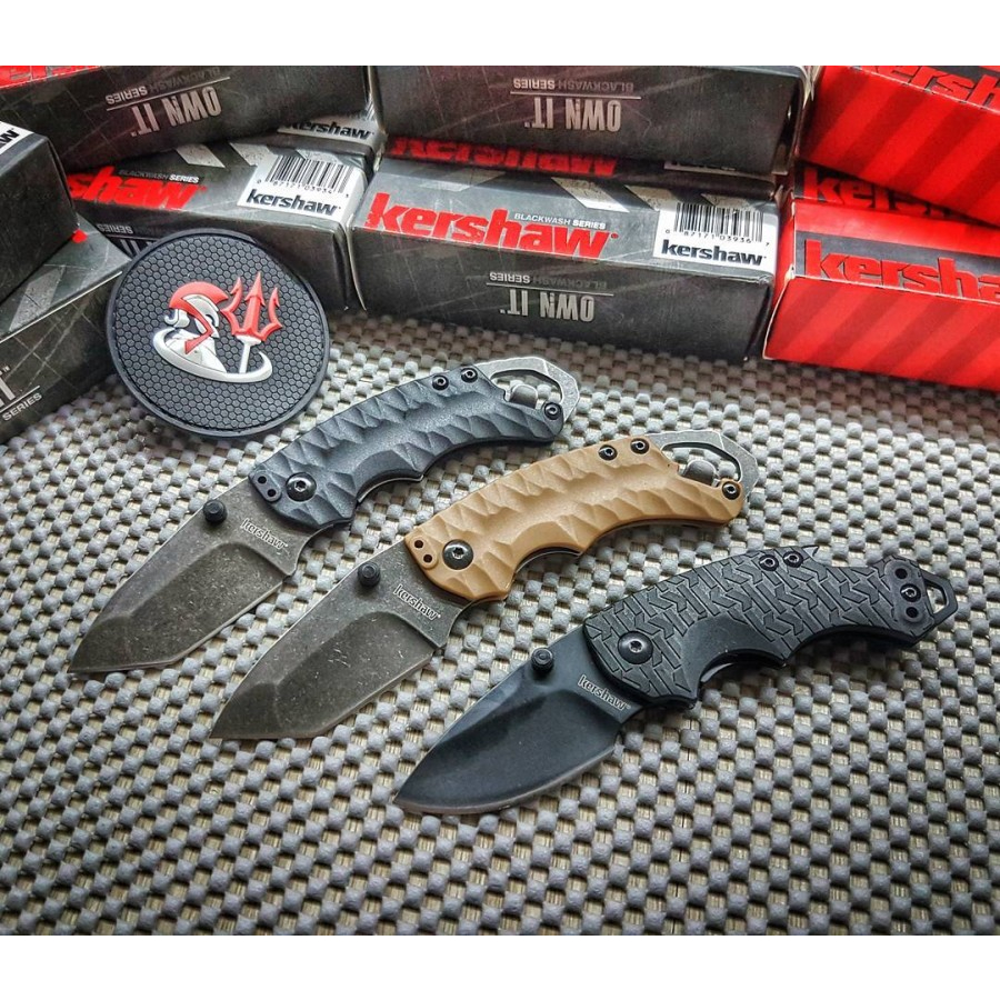 Kershaw Shuffle II Tanto Tan - Blackwash 2.25"