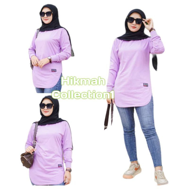 OVAL POLOS KAOS OBLONG JUMBO ATASAN WANITA MODEL OVAL LENGAN PANJANG OBLONG  BAHAN KATUN KOMBET 20S