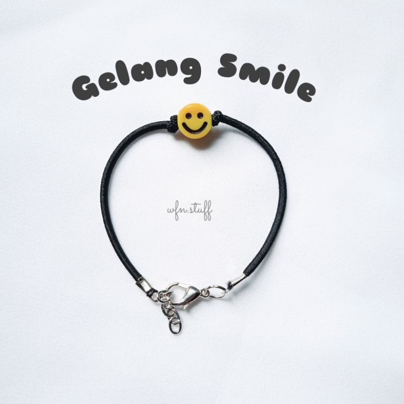 gelang tali hitam smile by wfn.stuff