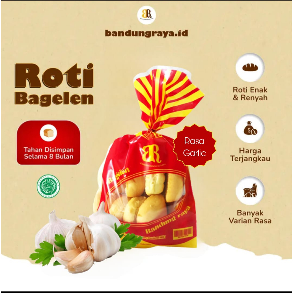 

Roti kering Bagelen Bandung Raya Oval Mini Garlic