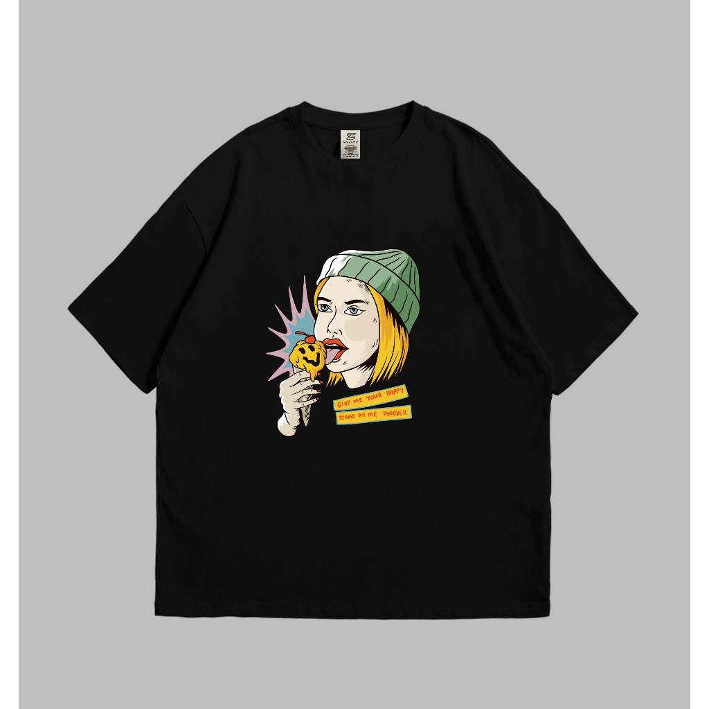 Sufine Cotton Oversized Tshirt GIRL AND ICE 27- Kaos Oversized