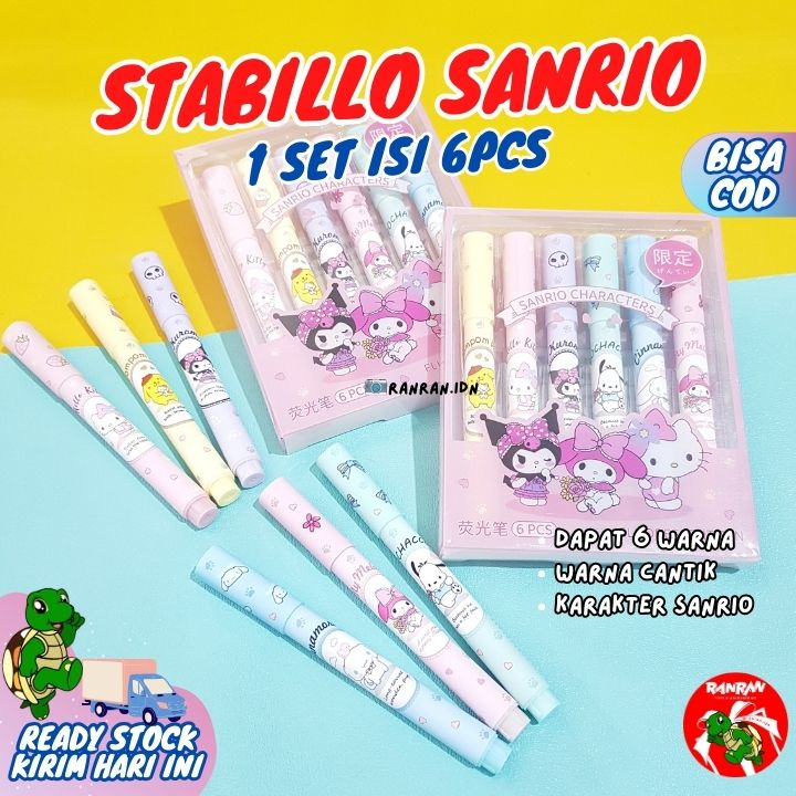 

STABILO SANRIO ISI 6PCS HIGHLIGHTER SET KUROMI MYMELODY KITTY