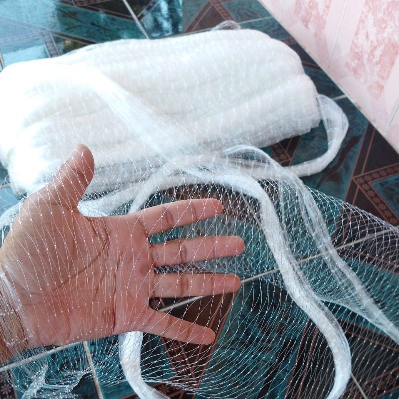 jaring bahan anco ukuran 10×4 meter senar 0.25 mm lubang 1¾ inchi /2 jari jaring bahan branjang anco