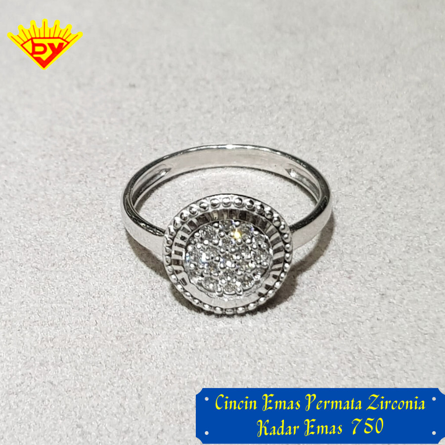 Cincin Emas Putih Kadar Emas 750
