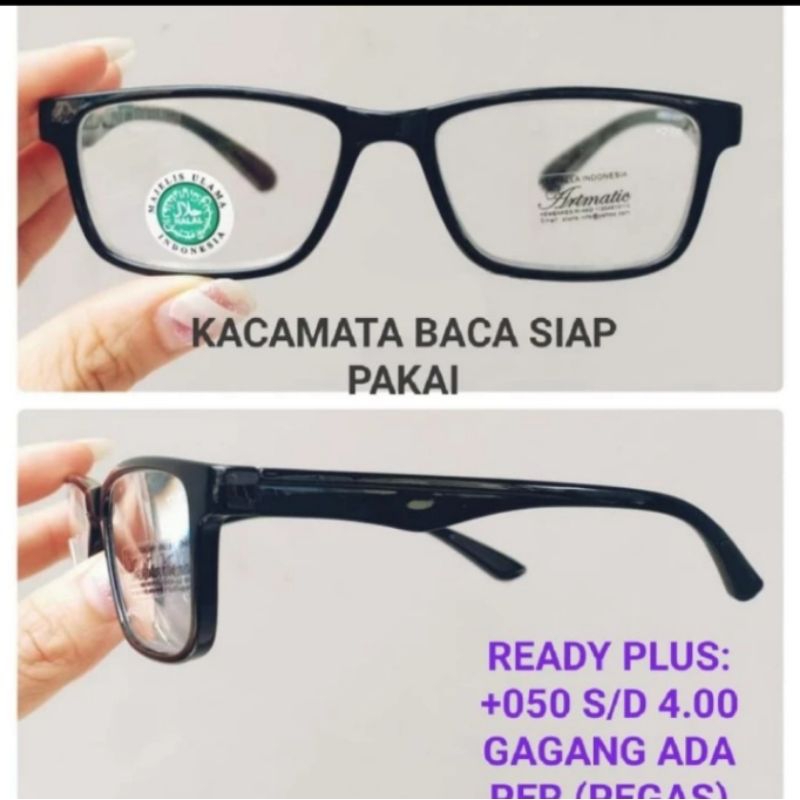 Kacamata Baca/Kacamata Plus +0.50 s/d +4.00 Gagang Elastis Pria/Wanita