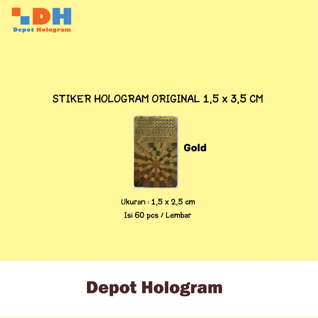 

Paket ST. Hologram Ori Product 1.5 x 2.5 cm gold - 50 lbr