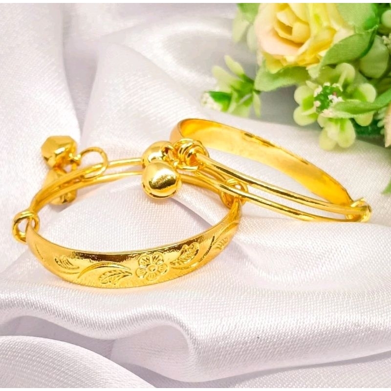 Gelang Anak Kroncong terbaru Dubai Lapis Emas Hongkong 24K