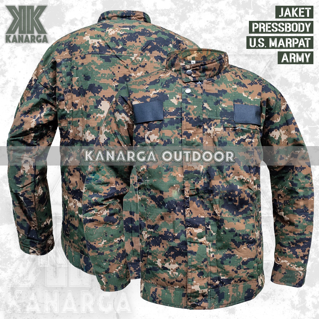 Jaket Army Loreng US Marpat Pressbody Bahan Ripstop Premium - Jaket Bomber Pria Press Body Marpat