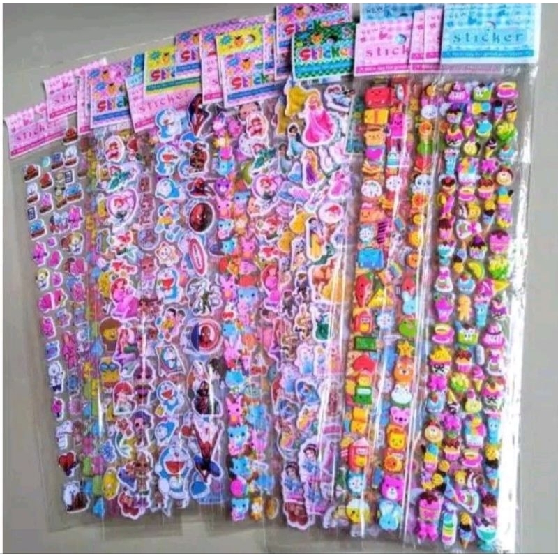 

stiker timbul anak , stiker panjang karakter