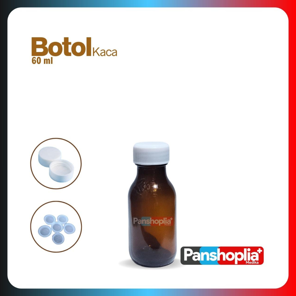 Botol Kaca 60ml / Botol Kaca Coklat 60 ml / Botol Amber 60ml