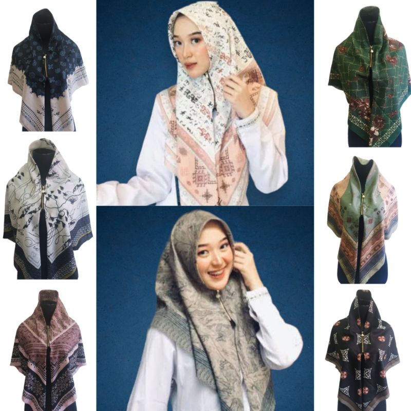 ( COD ) Hijab instan Zipper/ Hijab Resleting/ Hijab Instan Voal Premium