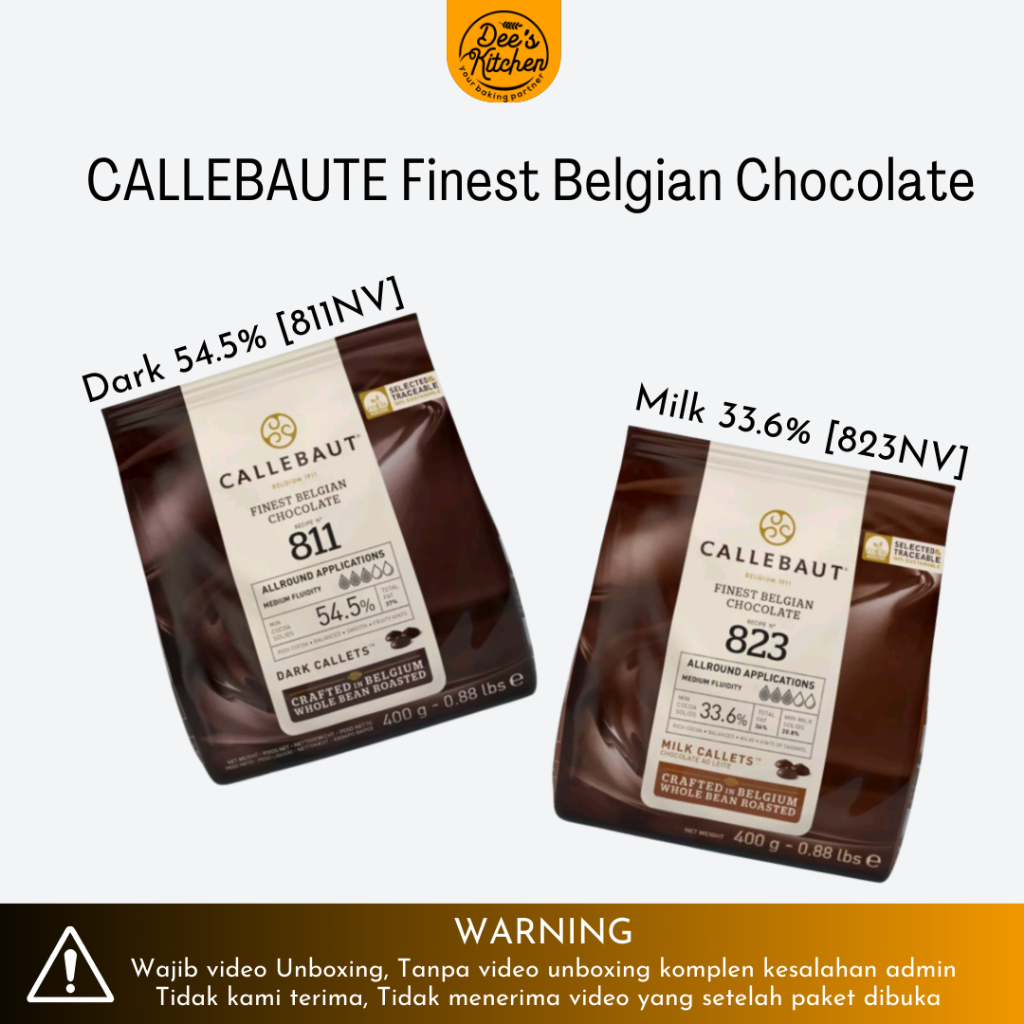 

[Repack 200gr & 250gr] Callebaut Dark & Milk Couverture coklat koin (Coklat leleh)