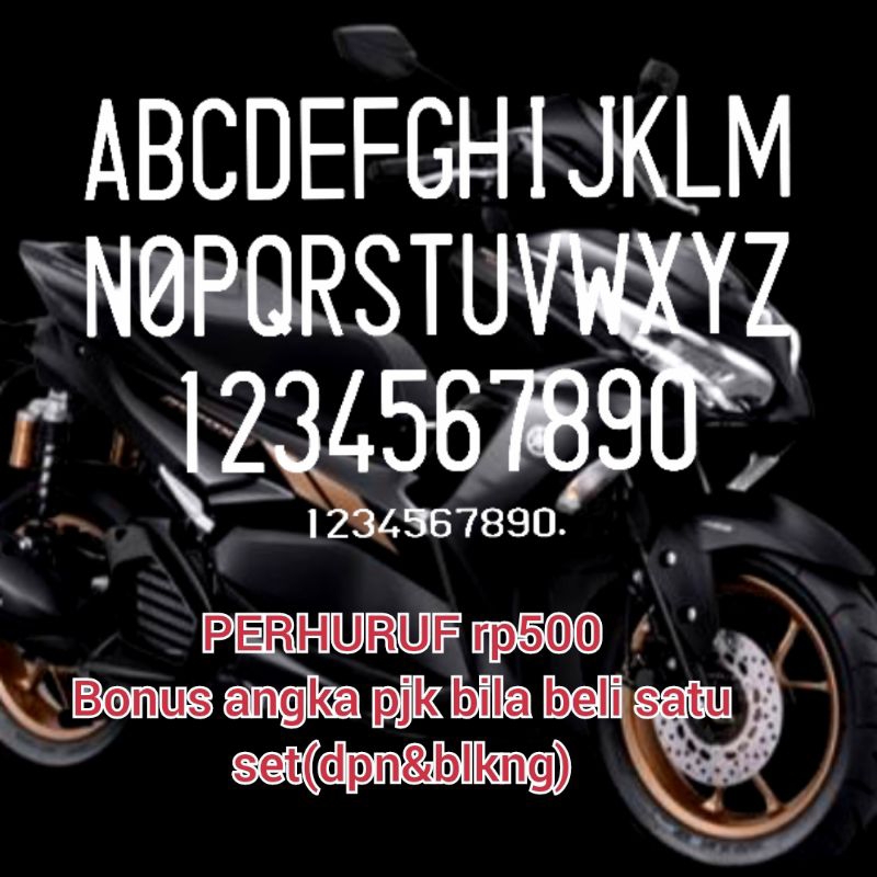 sticker cutting PLAT NOMOR MOTOR