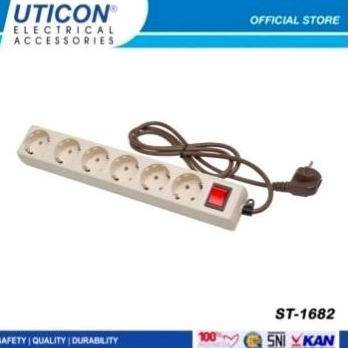 Stop Kontak 6 Lubang + Saklar Uticon ST-1682